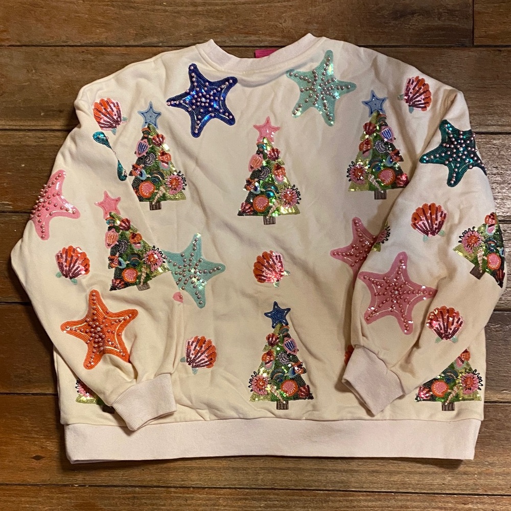 QUEEN OF SPARKLES Festive Sweatshirt with Colorful Embellishments - Picture 2 of 4